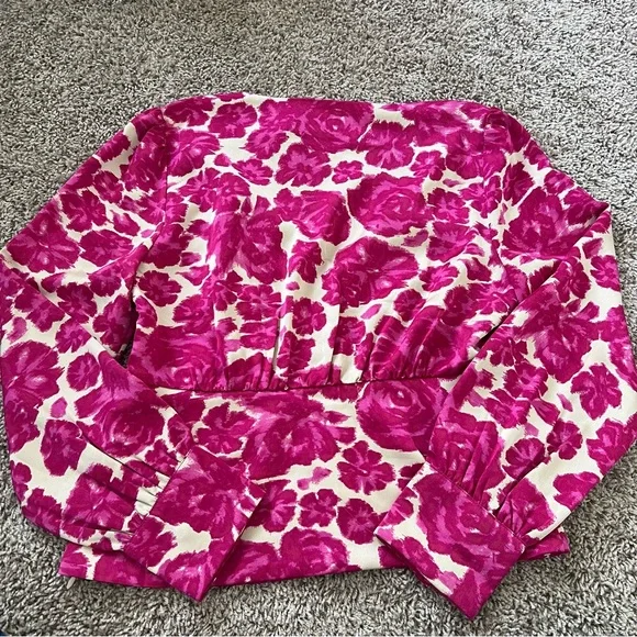 {J.Crew} Floral Satin Blouse - Picture 8 of 10